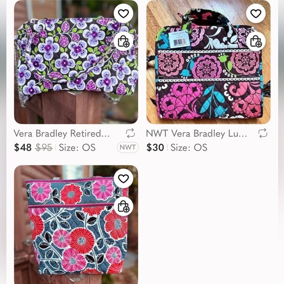 Vera Bradley Plum Petals Handbag Purse with Chain Strap - Picture 9 of 9